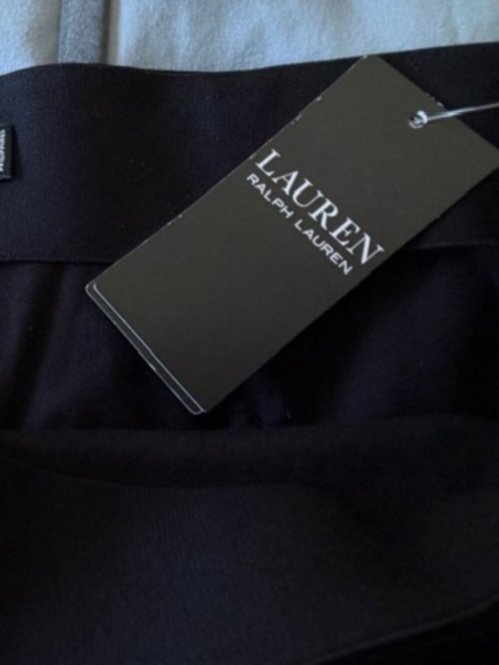 NWT Lauren Ralph Lauren Black Velvet Straight Leg Pants Women Sz 14 Quiet Luxury - Picture 7 of 8